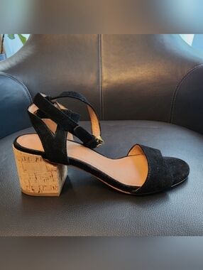 Sigerson Morrison SIGERSON MORRISON PAULINA 2 (BLACK SUEDE SANDALS), size 8B